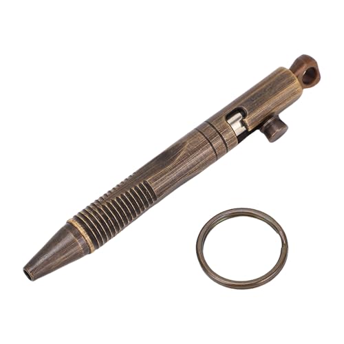 CHICIRIS Messing Mini Schnellveröffentlichung Kugelschreiber mit Keychain Compact Pocket Pen. Besuchen Sie Reisen, Schreiben, Abnehmbarer Spaß. (Vintage-Schwarz) von CHICIRIS