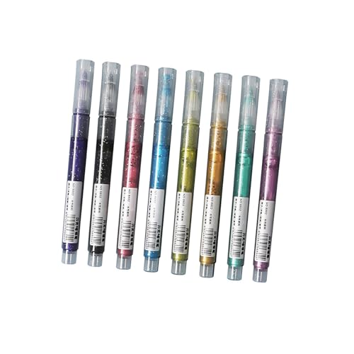CHICIRIS Metallic Marker Stifte, Kunstversorgungen Glitzer Marker Stifte Fett Metallische Zum Zeichnen, Malerei, Tagebuch, Tagebuch, Kartenherstellung, Kunst, Kunsthandwerk (8 Farben) von CHICIRIS