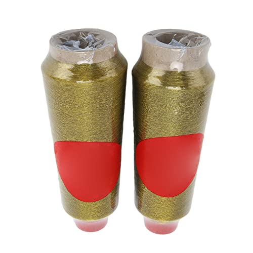 CHICIRIS Metallic Stickereifäden Fadeless Goldfarbe 3500YD Polyester für DIY -Dekorationsketten, 2pcs Stickmaschine Faden für Nähmaschinen von CHICIRIS