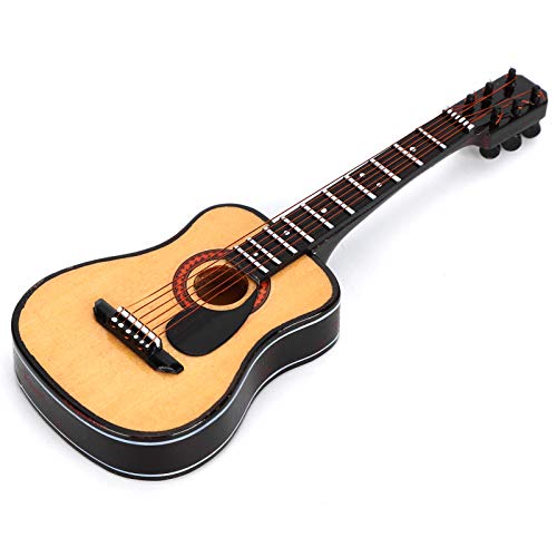 CHICIRIS Mini -Gitarrenmodell Einzigartige Handgefertigte Musikinstrumentenschmuck für Freunde und Familienholz Schwarz 15 Cm von CHICIRIS