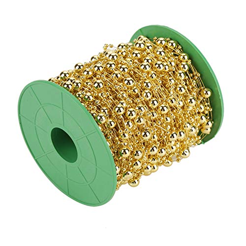 CHICIRIS Pearl Garland String für DIY Hochzeitsdekoration 3mm+8 Mm, Exquisite Verarbeitung von Perlen für Weihnachtstag oder Fensterdekoration (GOLD) von CHICIRIS