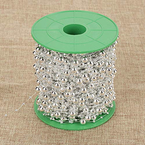 CHICIRIS Pearl Garland String für DIY Hochzeitsdekoration 3mm+8 Mm, Exquisite Verarbeitung von Perlen für Weihnachtstag oder Fensterdekoration (SILVER) von CHICIRIS