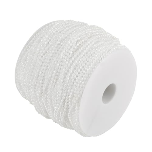 CHICIRIS Perle Girlandschnur für Hochzeitsdekoration - 100 M/Roll Imitation Perldrahtperlen, Glänzend und Lebensecht - weiß (WHITE) von CHICIRIS
