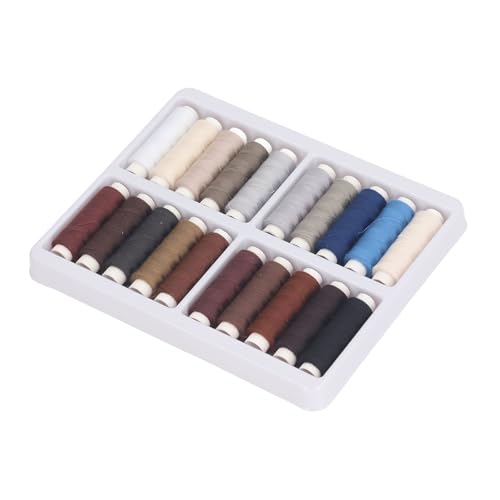 CHICIRIS Polyester Nähfäden Kit Langlebige Kompakt (20 Farben dunkeles Set) von CHICIRIS