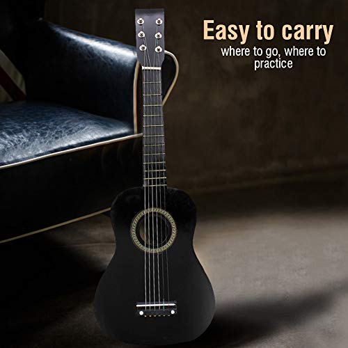 CHICIRIS Präzise Kinder Gitarrenspielzeug Lustige Lerninstrumente für Kinderanfänger, Inspiriert Musikfähigkeiten, Ideale Schüler Hölzern 23in Gitarre (Black) von CHICIRIS