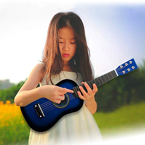 CHICIRIS Präzise Kinder Gitarrenspielzeug Lustige Lerninstrumente für Kinderanfänger, Inspiriert Musikfähigkeiten, Ideale Schüler Hölzern 23in Gitarre (Blue) von CHICIRIS