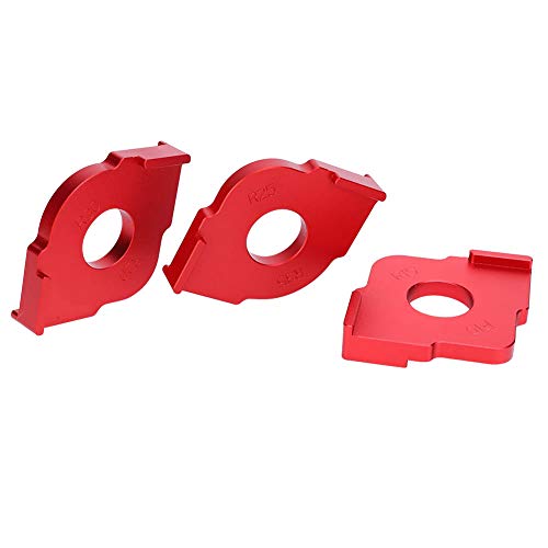 CHICIRIS Praktische Holzbearbeitung Halbrunde Ecke Schnelllokator Set, Hochwertige Aluminium-Legierungs-Router-Vorlagevorlage für Genaue Messung, R10-R35, Rot (3-Pack) von CHICIRIS
