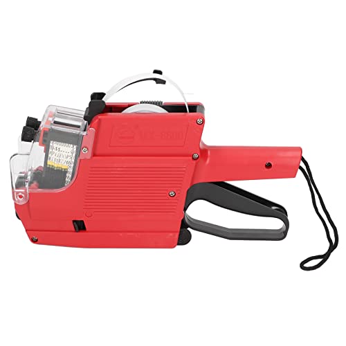 CHICIRIS Preisschild-Waffe, Vielseitiger Druck, All-in-One-Kit, Effizienter Betrieb, Anpassbare Drucke, Langlebiges Design, 10 Ziffern 2-Linien-Etiketten-Markierungsanbindungs-Tool für (Rot) von CHICIRIS