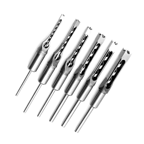 CHICIRIS Quadratlochbohrer Bit Holzbearbeitung Sterbender Meißel Set Hohe Härte Kohlenstoffstahl Glatte Oberfläche für Holzbearbeitungsbegeisterte 6pcs (6PCS) von CHICIRIS