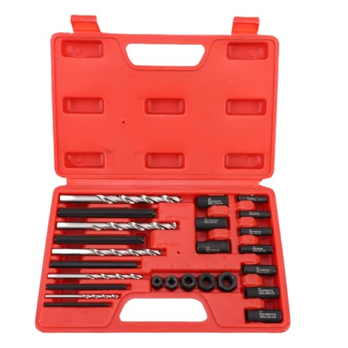 CHICIRIS Schraubenextraktionssatz, 25 Stk Hohe Härte Stahl Easy Out Broken Extractor Kit mit Lagerhülle Zum Entfernen von Steckschrauben von CHICIRIS