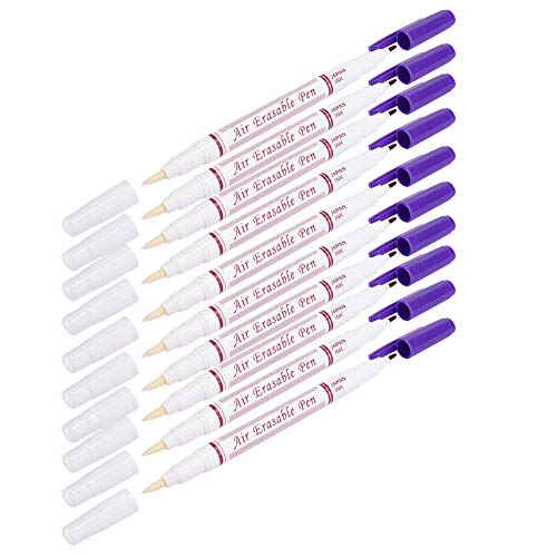 CHICIRIS Stoffstift Wasser Löschbar Marker Schneiderwerkzeuge für Bekleidungsdesigner 10pcs Handwerker Blau, Lila, Rot (PURPLE) von CHICIRIS