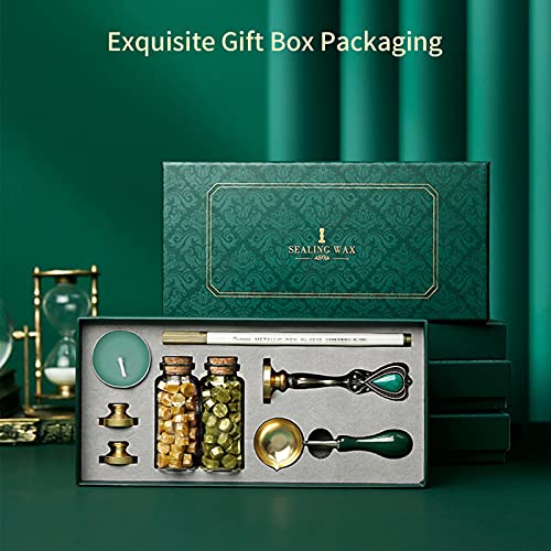 CHICIRIS Vintage Wachs Seal Kit Sealing Wachs Perlen Löffel Stempel Stempel für Umschläge Hochzeitseinladungen Verpackung Geschenkversiegelung Dekoration Kunsthandwerk (Stil 9) von CHICIRIS