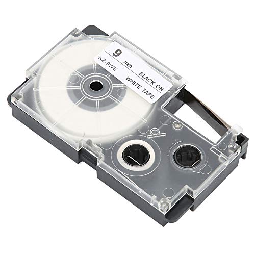 CHICIRIS Wasserdichtes 9 -mm -Etikett Maker Bandpatrone für den Drucker Kompatibel mit KL 7400, Ideal für Baustellen und Schalter (9mm schwarze Buchstaben auf weißem Hintergrund) von CHICIRIS