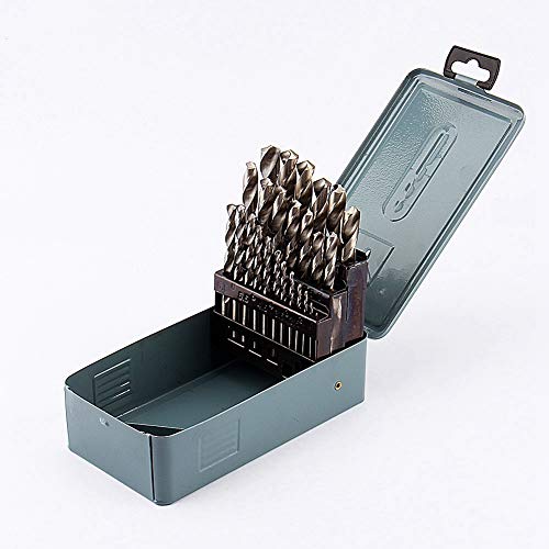 HSS -Metall -Bohrer, Spiral HSS -Bohrbitset, 118 ° Split -Punkt -Winkel, 25pcs, mit Hochleistungsmetallspeichergehäuse Zum Bohren in Gusseisen und Legiertem Material von CHICIRIS