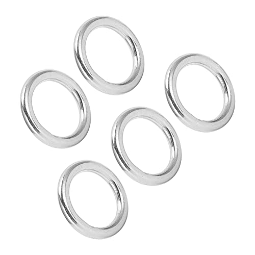 Rostbeständige Edelstahl -Runde Ringe Korrosionsnachweis für Navigationsboote Im Freien, 5 Packung von 5 für das Treiben von Segelhund, Marine Materie (3 * 25mm) von CHICIRIS