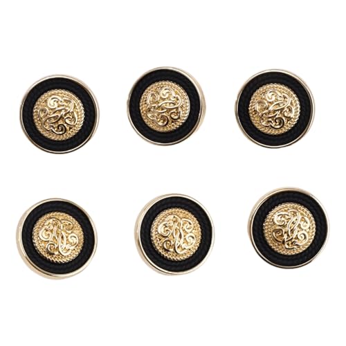 CHICTRY Retro Gold Metallknopf Zarter Mantel Pullover Knopf Zum Nähen Von Kleidung Mäntel Deko Schmuckherstellung Schwarz 1 6Pcs Einheitsgröße CHICTRY Retro Gold Metallknopf Zarter Mantel Pullover Knopf Zum Nähen Von Kleidung Mäntel Deko Schmuckherstellung Schwarz 1 6Pcs Einheitsgröße von CHICTRY