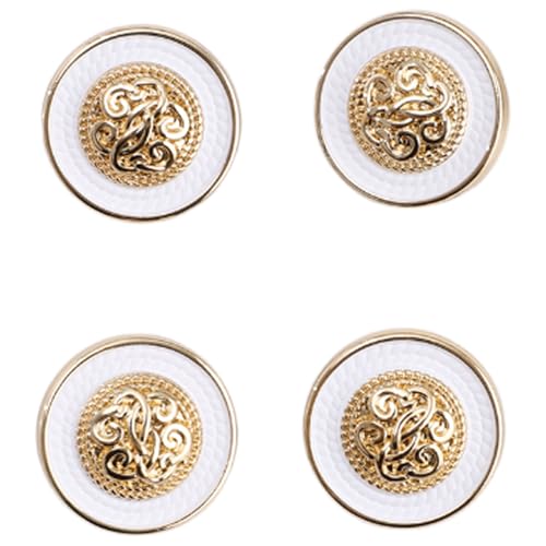 CHICTRY Retro Gold Metallknopf Zarter Mantel Pullover Knopf Zum Nähen Von Kleidung Mäntel Deko Schmuckherstellung Weiß 1 4Pcs Einheitsgröße CHICTRY Retro Gold Metallknopf Zarter Mantel Pullover Knopf Zum Nähen Von Kleidung Mäntel Deko Schmuckherstellung Weiß 1 4Pcs Einheitsgröße von CHICTRY