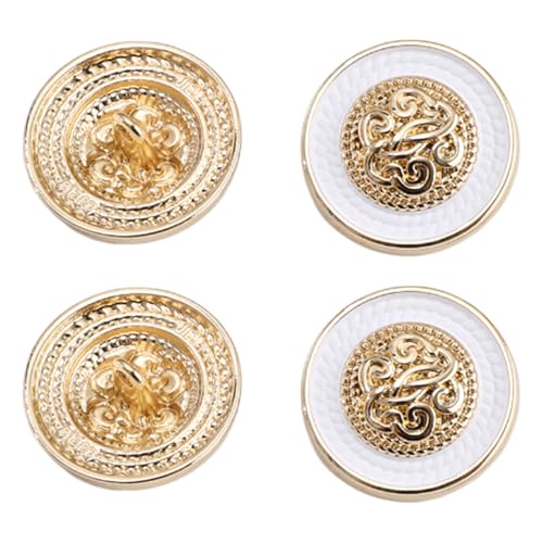 CHICTRY Retro Gold Metallknopf Zarter Mantel Pullover Knopf Zum Nähen Von Kleidung Mäntel Deko Schmuckherstellung Weiß 2 4Pcs Einheitsgröße CHICTRY Retro Gold Metallknopf Zarter Mantel Pullover Knopf Zum Nähen Von Kleidung Mäntel Deko Schmuckherstellung Weiß 2 4Pcs Einheitsgröße von CHICTRY