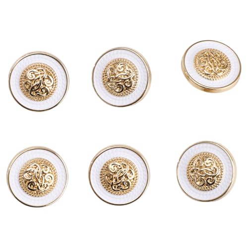 CHICTRY Retro Gold Metallknopf Zarter Mantel Pullover Knopf Zum Nähen Von Kleidung Mäntel Deko Schmuckherstellung Weiß 2 6Pcs Einheitsgröße CHICTRY Retro Gold Metallknopf Zarter Mantel Pullover Knopf Zum Nähen Von Kleidung Mäntel Deko Schmuckherstellung Weiß 2 6Pcs Einheitsgröße von CHICTRY