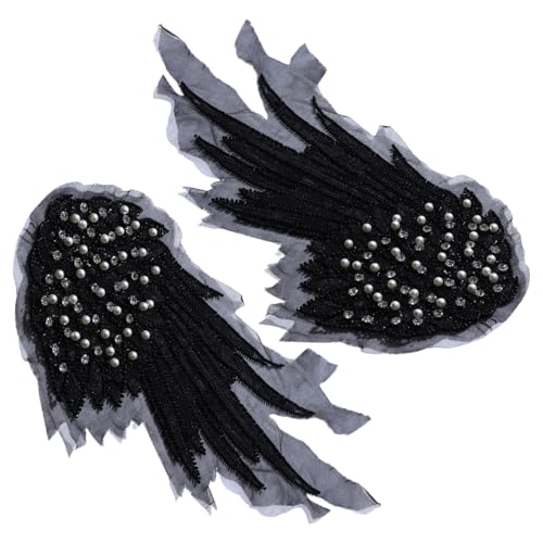 CHICTRY Strass Applikationen Diamant Flügel Schulter Wrap Epaulette für Hüte Taschen Kleidung Dekorationen Schwarz Einheitsgröße CHICTRY Strass Applikationen Diamant Flügel Schulter Wrap Epaulette für Hüte Taschen Kleidung Dekorationen Schwarz Einheitsgröße von CHICTRY