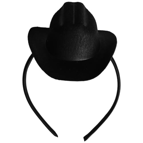 CHICTRY Western-Cowboy-Mini-Hut-Stirnband Breite Krempe Cowgirl-Hüte Glitzer-Zylinderhut für Halloween-Disco-Party Typ 7 Einheitsgröße von CHICTRY