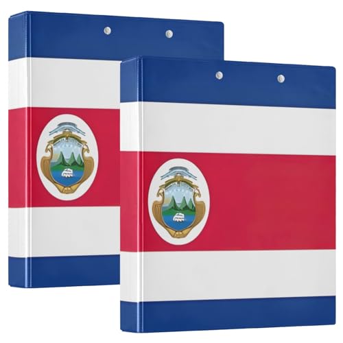 3,8 cm Ordner, 3 Ringe, 2 Stück, Costa Rica-Flagge, dekorativer Drei-Ringordner mit rutschfestem Metallclip, einfacher Ordner-Organizer für Schule, Büro, Zuhause 3,8 cm Ordner, 3 Ringe, 2 Stück, Costa Rica-Flagge, dekorativer Drei-Ringordner mit rutschfestem Metallclip, einfacher Ordner-Organizer für Schule, Büro, Zuhause von CHIFIGNO