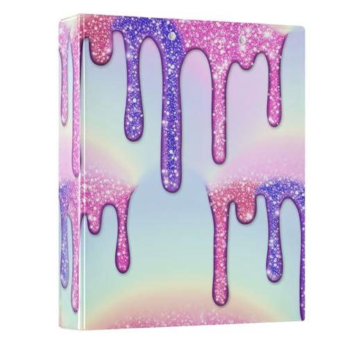 3,8 cm Ordner mit 3 Ringen, violett-rosa pastellfarben, dekorativer Drei-Ringordner mit rutschfestem Clip, D-Ringbücher für Arbeit, Schule, Büro, 1 Packung von CHIFIGNO