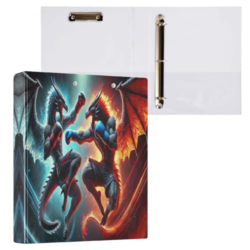 3,8 cm große Ordner mit 3 Ringen, Feuer- und Frostdrachen, dekorativ, niedlich, 3-Ringbuch, hält 200 Blatt, vielseitige Ordner für Arbeit, Schule, Büro, 1 Packung 3,8 cm große Ordner mit 3 Ringen, Feuer- und Frostdrachen, dekorativ, niedlich, 3-Ringbuch, hält 200 Blatt, vielseitige Ordner für Arbeit, Schule, Büro, 1 Packung von CHIFIGNO