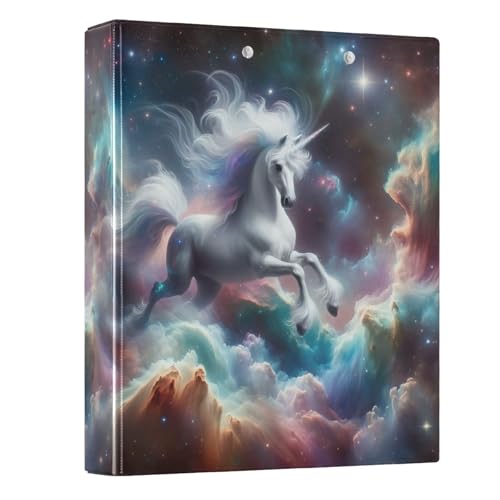 3,8 cm große Ordner mit 3 Ringen, Galaxie-Einhorn, niedlicher Ordner mit drei Ringen mit 3 Innentaschen, D-Ringbuch für Schulbedarf, 1 Packung 3,8 cm große Ordner mit 3 Ringen, Galaxie-Einhorn, niedlicher Ordner mit drei Ringen mit 3 Innentaschen, D-Ringbuch für Schulbedarf, 1 Packung von CHIFIGNO