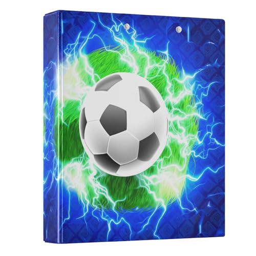 3,8 cm große Ordner mit 3 Ringen, cooler Fußballball, blau, dekoratives Drei-Ringbuch für 200 Blatt, Notizbuchordner für Arbeit, Schule, Büro, 1 Packung 3,8 cm große Ordner mit 3 Ringen, cooler Fußballball, blau, dekoratives Drei-Ringbuch für 200 Blatt, Notizbuchordner für Arbeit, Schule, Büro, 1 Packung von CHIFIGNO