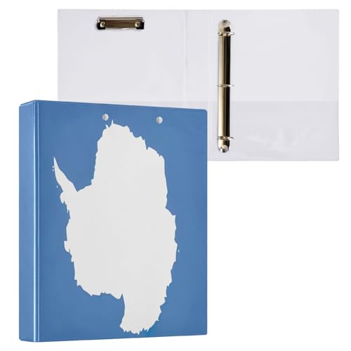 3,8 cm großer Ordner mit 3 Ringen, Antarktis-Flagge, runder Ringbuch für 200 Blatt, vielseitige Ordner für Schule, Bürobedarf, 1 Packung von CHIFIGNO
