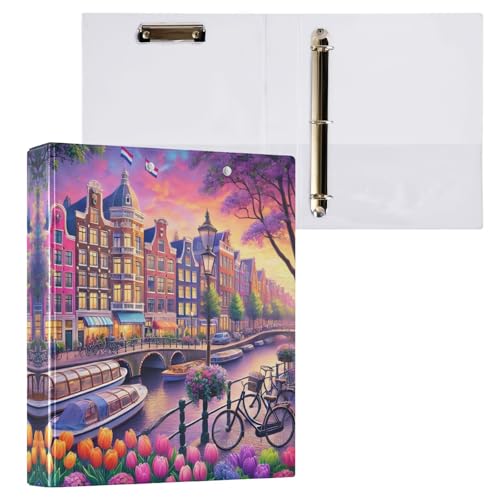 3-Ringbuch, dekorativ, 3,8 cm, 3-Ringbücher mit 3 Innentaschen, vielseitige Ordner für Schule, Büro, Zuhause, Stadt-Szene, bunte Gebäude, Blumen, 1 Packung 3-Ringbuch, dekorativ, 3,8 cm, 3-Ringbücher mit 3 Innentaschen, vielseitige Ordner für Schule, Büro, Zuhause, Stadt-Szene, bunte Gebäude, Blumen, 1 Packung von CHIFIGNO