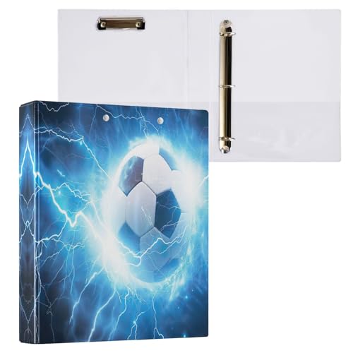 3-Ringbuch mit 3 Innentaschen, dekorativer niedlicher D-Ringbuch für Schule, Büro, Zuhause, 3,8 cm, Blau, 1 Stück 3-Ringbuch mit 3 Innentaschen, dekorativer niedlicher D-Ringbuch für Schule, Büro, Zuhause, 3,8 cm, Blau, 1 Stück von CHIFIGNO