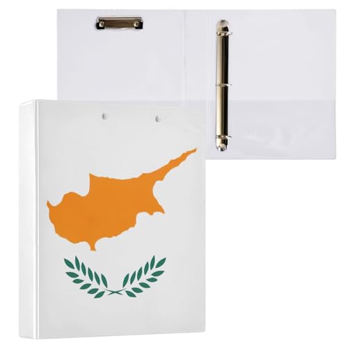 3-Ringbuch mit Zypern-Flagge, 3,8 cm, mit rutschfestem Metallclip, runder Ringbuch, vielseitiger Ordner für Schulbedarf, 1 Packung 3-Ringbuch mit Zypern-Flagge, 3,8 cm, mit rutschfestem Metallclip, runder Ringbuch, vielseitiger Ordner für Schulbedarf, 1 Packung von CHIFIGNO