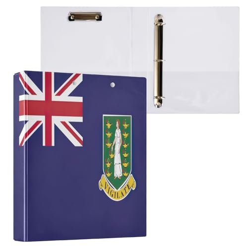 3-Ringbuch mit britischer Flagge der Jungferninseln, 3,8 cm, Basic Binder Notizbuch für 200 Blatt, runder Ringordner für Schule, Bürobedarf, 1 Packung 3-Ringbuch mit britischer Flagge der Jungferninseln, 3,8 cm, Basic Binder Notizbuch für 200 Blatt, runder Ringordner für Schule, Bürobedarf, 1 Packung von CHIFIGNO