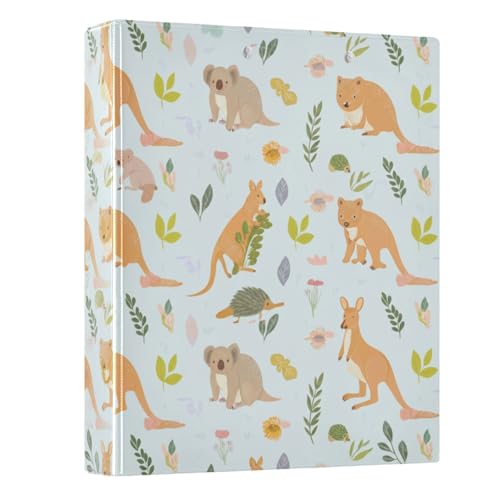 3 Ringbücher, 3,8 cm, niedliche Cartoon-Tiere, Kängurus, dekoratives Drei-Ringbuch mit 3 Innentaschen, langlebige Basisordner für Schule, Büro, Zuhause, 1 Packung 3 Ringbücher, 3,8 cm, niedliche Cartoon-Tiere, Kängurus, dekoratives Drei-Ringbuch mit 3 Innentaschen, langlebige Basisordner für Schule, Büro, Zuhause, 1 Packung von CHIFIGNO