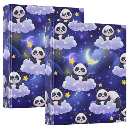 3 Ringbücher mit 3 Ringen, 3,8 cm, 2 Stück, niedliche Pandas, Wolken, Sterne, lila, dekorativ, niedlich, 3 Ringordner, hält 200 Blatt, Notizbuch, Ordner für Arbeit, Schule, Büro 3 Ringbücher mit 3 Ringen, 3,8 cm, 2 Stück, niedliche Pandas, Wolken, Sterne, lila, dekorativ, niedlich, 3 Ringordner, hält 200 Blatt, Notizbuch, Ordner für Arbeit, Schule, Büro von CHIFIGNO