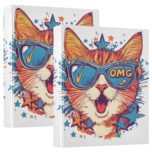 3 Ringbücher mit 3 Ringen, 3 Stück, lustige Katze, 3 Ringe, dekorativ mit rutschfestem Clip, D-Ringbücher für Arbeit, Schule, Büro 3 Ringbücher mit 3 Ringen, 3 Stück, lustige Katze, 3 Ringe, dekorativ mit rutschfestem Clip, D-Ringbücher für Arbeit, Schule, Büro von CHIFIGNO