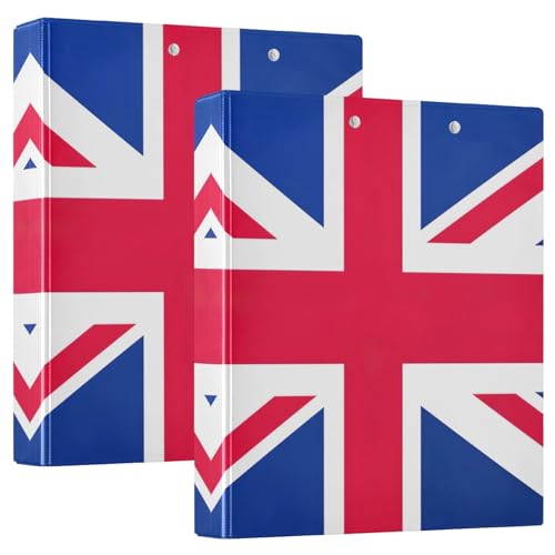 3-Ringbücher mit britischer Flagge, 3,8 cm, dekorativ, niedlich, 3-Ringbuch, hält 200 Blatt, Basisbuch, Notizbuch für Schulbedarf, 2 Stück 3-Ringbücher mit britischer Flagge, 3,8 cm, dekorativ, niedlich, 3-Ringbuch, hält 200 Blatt, Basisbuch, Notizbuch für Schulbedarf, 2 Stück von CHIFIGNO