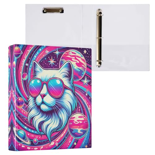 3 Ringordner, 3 Ringe, coole Neon-Katze, 3-Ringbuch, dekorativ, hält 200 Blatt, D-Ringbücher für Arbeit, Schule, Büro, 1 Packung 3 Ringordner, 3 Ringe, coole Neon-Katze, 3-Ringbuch, dekorativ, hält 200 Blatt, D-Ringbücher für Arbeit, Schule, Büro, 1 Packung von CHIFIGNO