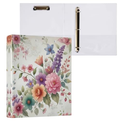 3-Ringordner, dekoratives 3-Ringbuch, 3,8 cm, für 200 Blatt, Basisbuch, Notizbuch für Schule, Büro, Zuhause, bunte Blumen, Vintage, 1 Packung 3-Ringordner, dekoratives 3-Ringbuch, 3,8 cm, für 200 Blatt, Basisbuch, Notizbuch für Schule, Büro, Zuhause, bunte Blumen, Vintage, 1 Packung von CHIFIGNO