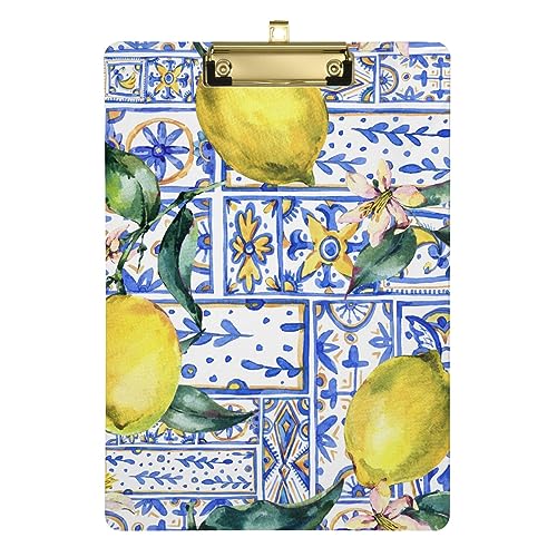 Aquarell Zitronen weiße Blumen Klemmbrett Acryl dekoratives Klemmbrett Pappe schickes Design Klemmbrett mit niedrigem Profil Metallclip für Krankenschwestern Lehrer Trainer, 31,8 x 22,9 cm, Aquarell Zitronen weiße Blumen Klemmbrett Acryl dekoratives Klemmbrett Pappe schickes Design Klemmbrett mit niedrigem Profil Metallclip für Krankenschwestern Lehrer Trainer, 31,8 x 22,9 cm, von CHIFIGNO