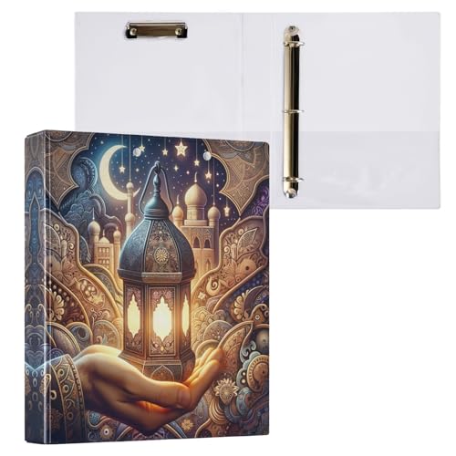 Arabische Laterne, Ramadan, 3,8 cm, 3 Ringe, dekorativer Drei-Ringbuch, hält 200 Blatt, Notizbuch, Ordner für Schule, Büro, Zuhause, 1 Stück Arabische Laterne, Ramadan, 3,8 cm, 3 Ringe, dekorativer Drei-Ringbuch, hält 200 Blatt, Notizbuch, Ordner für Schule, Büro, Zuhause, 1 Stück von CHIFIGNO