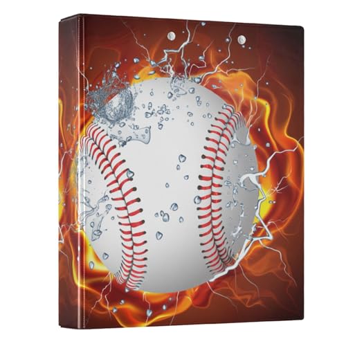Baseball-Ordner mit 3 Ringen, 3,8 cm, 3 Ringe, hält 200 Blatt, D-Ringbücher für Schule, Büro, 1 Stück von CHIFIGNO