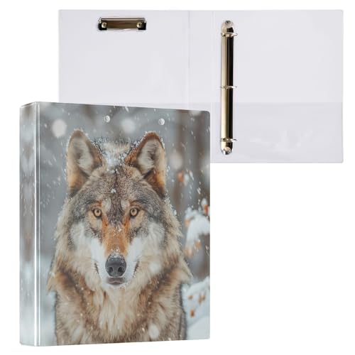 Beautiful Winter Wolf 3,8 cm Ordner mit 3 Ringen, einfacher Ordner-Organizer mit rutschfestem Metallclip, runde Ringbücher für Arbeit, Schule, Büro, 1 Stück Beautiful Winter Wolf 3,8 cm Ordner mit 3 Ringen, einfacher Ordner-Organizer mit rutschfestem Metallclip, runde Ringbücher für Arbeit, Schule, Büro, 1 Stück von CHIFIGNO