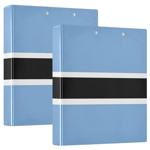 Botswana-Flagge, 3 Ringordner, 3,8 cm, langlebige Basisordner mit 3 Innentaschen, niedlicher Ordner, drei Ringe für Schule, Bürobedarf, 2 Stück Botswana-Flagge, 3 Ringordner, 3,8 cm, langlebige Basisordner mit 3 Innentaschen, niedlicher Ordner, drei Ringe für Schule, Bürobedarf, 2 Stück von CHIFIGNO