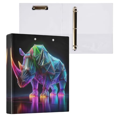 Buntes Nashorn-Ordner mit 3 Ringen, 3,8 cm, einfacher Ordner-Organizer für 200 Blatt, dekorativer Drei-Ringordner für Schule, Büro, Zuhause, 1 Packung Buntes Nashorn-Ordner mit 3 Ringen, 3,8 cm, einfacher Ordner-Organizer für 200 Blatt, dekorativer Drei-Ringordner für Schule, Büro, Zuhause, 1 Packung von CHIFIGNO
