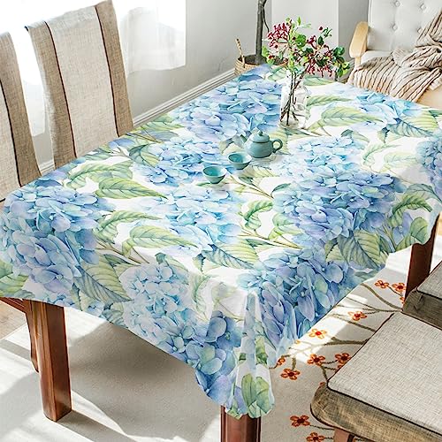 CHIFIGNO Hortensien-Aquarell-blaue Tischdecke, dekorative Tischdecke, Polyester-Tischdecke für Küche, Esszimmer, Tischdekoration, 152,4 x 152,4 cm CHIFIGNO Hortensien-Aquarell-blaue Tischdecke, dekorative Tischdecke, Polyester-Tischdecke für Küche, Esszimmer, Tischdekoration, 152,4 x 152,4 cm von CHIFIGNO