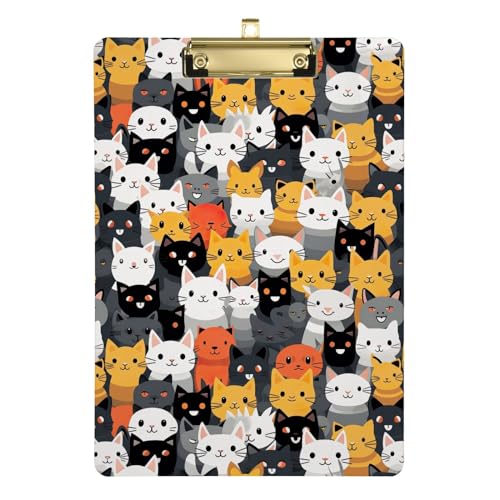 Clipboards Niedliche lustige Katzen, tragbares Klemmbrett, A4, Standardgröße, Klemmbrett für Krankenschwestern, Anwälte, Arztpraxen, niedriges Profil, silberner Clip, einziehbare Hängelasche, 31,8 x Clipboards Niedliche lustige Katzen, tragbares Klemmbrett, A4, Standardgröße, Klemmbrett für Krankenschwestern, Anwälte, Arztpraxen, niedriges Profil, silberner Clip, einziehbare Hängelasche, 31,8 x von CHIFIGNO
