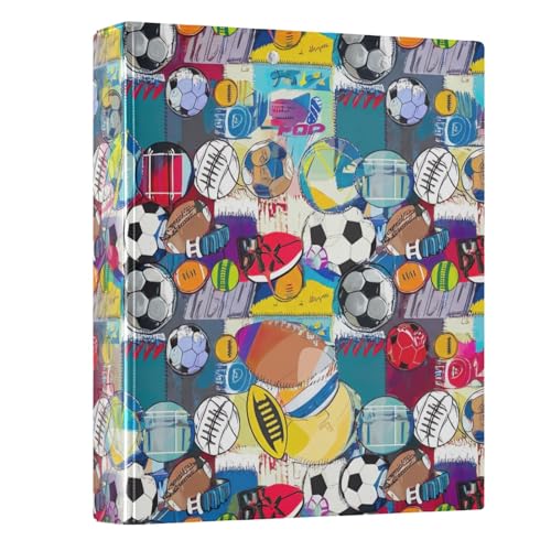 Colorful Balls 3,8 cm 3-Ringordner mit 3 Innentaschen, runder Ringbuch, langlebig, für Arbeit, Schule, Büro, 1 Stück Colorful Balls 3,8 cm 3-Ringordner mit 3 Innentaschen, runder Ringbuch, langlebig, für Arbeit, Schule, Büro, 1 Stück von CHIFIGNO